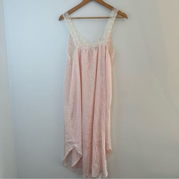 Vintage Christian Dior Pink Lace Trim Slip Dress Nightgown lingerie Large *flaws - Picture 5 of 9